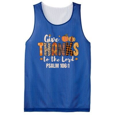 Give Thanks To The Lord Thanksgiving Fall Christian Cute Gift Mesh Reversible Basketball Jersey Tank