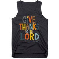 Give Thanks To The Lord For He Is Good Retro Thanksgiving Tank Top