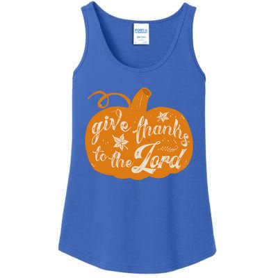 Give Thanks To The Lord Pumpkin Gift Ladies Essential Tank