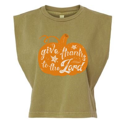 Give Thanks To The Lord Pumpkin Gift Garment-Dyed Women's Muscle Tee