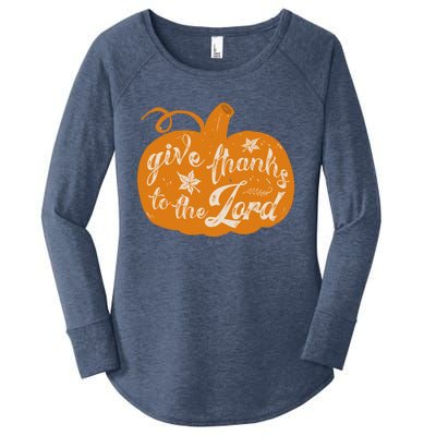 Give Thanks To The Lord Pumpkin Gift Women's Perfect Tri Tunic Long Sleeve Shirt