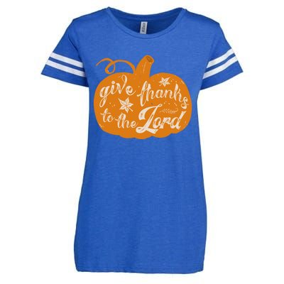 Give Thanks To The Lord Pumpkin Gift Enza Ladies Jersey Football T-Shirt