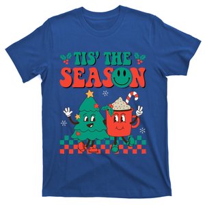 Groovy Tis The Season Christmas Hippie Hot Cocoa Pine Tree T-Shirt