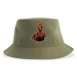 Grumpy Thanksgiving Turkey Sustainable Bucket Hat