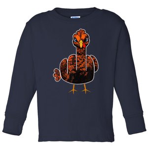 Grumpy Thanksgiving Turkey Toddler Long Sleeve Shirt