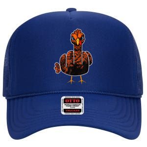 Grumpy Thanksgiving Turkey High Crown Mesh Back Trucker Hat