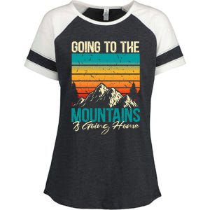 Going To The Mountains Is Going Home Enza Ladies Jersey Colorblock Tee