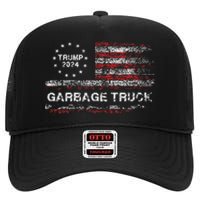 Garbage Truck Trump Supporter Garbage Trump 2024 High Crown Mesh Back Trucker Hat