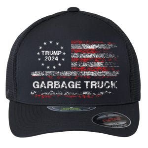 Garbage Truck Trump Supporter Garbage Trump 2024 Flexfit Unipanel Trucker Cap