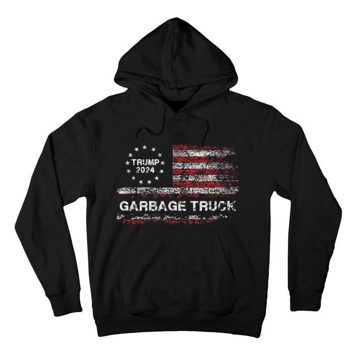 Garbage Truck Trump Supporter Garbage Trump 2024 Tall Hoodie