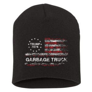 Garbage Truck Trump Supporter Garbage Trump 2024 Short Acrylic Beanie