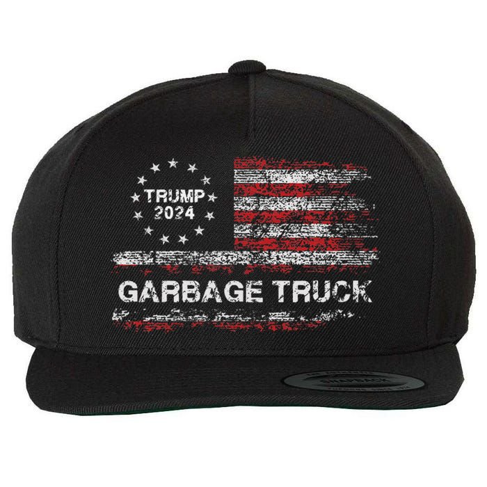 Garbage Truck Trump Supporter Garbage Trump 2024 Wool Snapback Cap