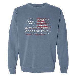 Garbage Truck Trump Supporter Garbage Trump 2024 Garment-Dyed Sweatshirt