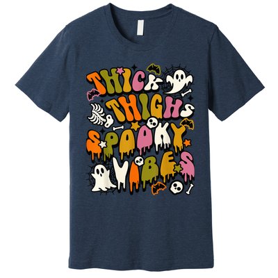 Groovy Thick Thighs Spooky Vibes Halloween Costume  Wo Premium T-Shirt