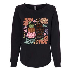 Give Thanks To The Lord Floral Fall Womens California Wash Sweatshirt