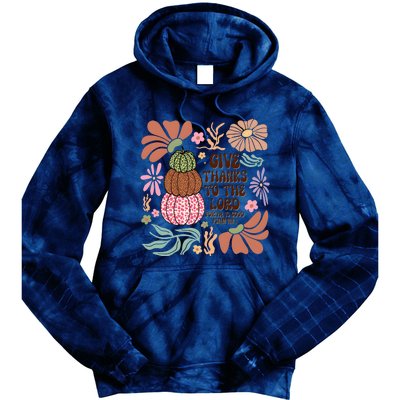 Give Thanks To The Lord Floral Fall Tie Dye Hoodie