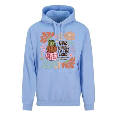 Give Thanks To The Lord Floral Fall Unisex Surf Hoodie