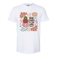 Give Thanks To The Lord Floral Fall Softstyle CVC T-Shirt