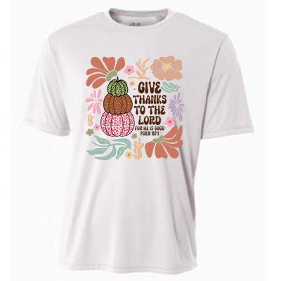 Give Thanks To The Lord Floral Fall Cooling Performance Crew T-Shirt