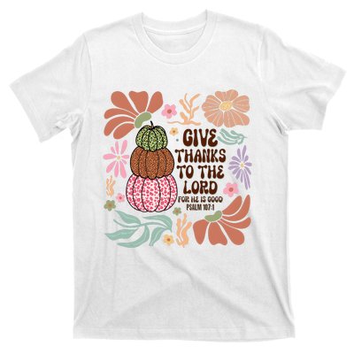 Give Thanks To The Lord Floral Fall T-Shirt