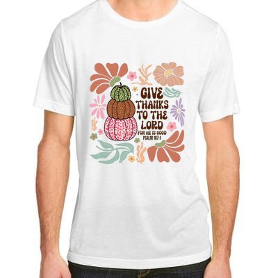 Give Thanks To The Lord Floral Fall Adult ChromaSoft Performance T-Shirt