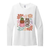 Give Thanks To The Lord Floral Fall Womens CVC Long Sleeve Shirt