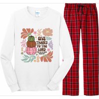 Give Thanks To The Lord Floral Fall Long Sleeve Pajama Set