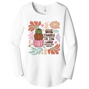 Give Thanks To The Lord Floral Fall Women's Perfect Tri Tunic Long Sleeve Shirt