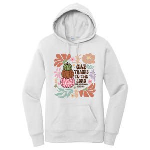 Give Thanks To The Lord Floral Fall Women's Pullover Hoodie