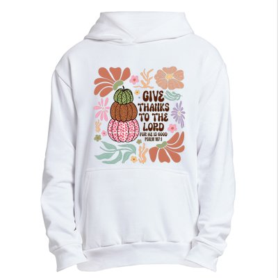 Give Thanks To The Lord Floral Fall Urban Pullover Hoodie