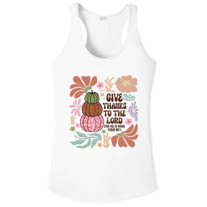 Give Thanks To The Lord Floral Fall Ladies PosiCharge Competitor Racerback Tank