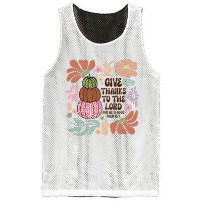 Give Thanks To The Lord Floral Fall Mesh Reversible Basketball Jersey Tank