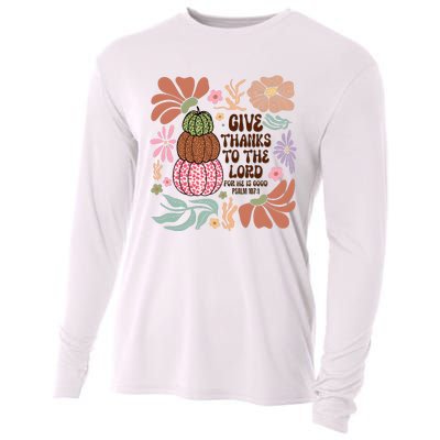 Give Thanks To The Lord Floral Fall Cooling Performance Long Sleeve Crew