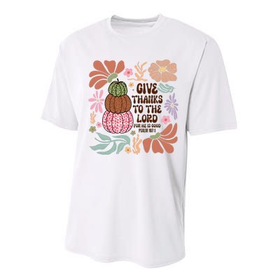 Give Thanks To The Lord Floral Fall Performance Sprint T-Shirt