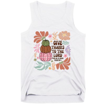 Give Thanks To The Lord Floral Fall Tank Top