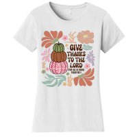 Give Thanks To The Lord Floral Fall Women's T-Shirt