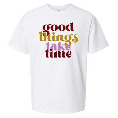 Good Things Take Time Positive Sueded Cloud Jersey T-Shirt