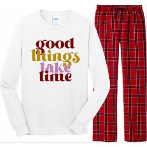 Good Things Take Time Positive Long Sleeve Pajama Set