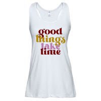 Good Things Take Time Positive Ladies Essential Flowy Tank