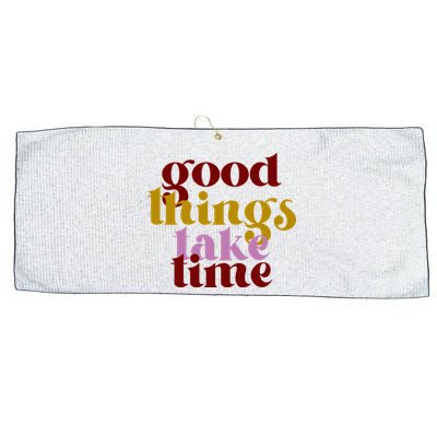 Good Things Take Time Positive Large Microfiber Waffle Golf Towel