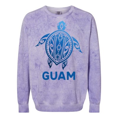 Guam Tribal Tattoo Blue Sea Turtle Souvenirs Colorblast Crewneck Sweatshirt