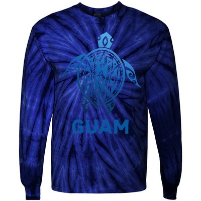 Guam Tribal Tattoo Blue Sea Turtle Souvenirs Tie-Dye Long Sleeve Shirt