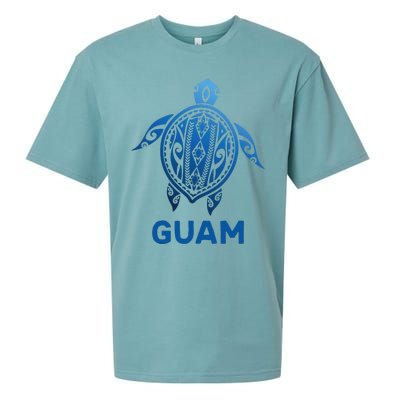 Guam Tribal Tattoo Blue Sea Turtle Souvenirs Sueded Cloud Jersey T-Shirt