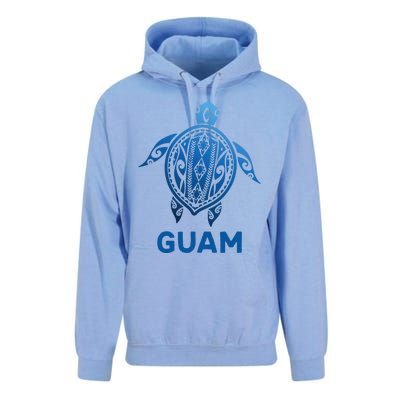 Guam Tribal Tattoo Blue Sea Turtle Souvenirs Unisex Surf Hoodie