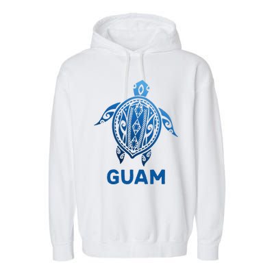 Guam Tribal Tattoo Blue Sea Turtle Souvenirs Garment-Dyed Fleece Hoodie