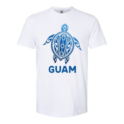 Guam Tribal Tattoo Blue Sea Turtle Souvenirs Softstyle CVC T-Shirt