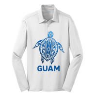 Guam Tribal Tattoo Blue Sea Turtle Souvenirs Silk Touch Performance Long Sleeve Polo