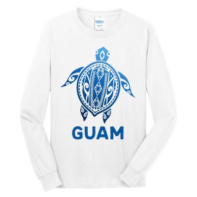 Guam Tribal Tattoo Blue Sea Turtle Souvenirs Tall Long Sleeve T-Shirt