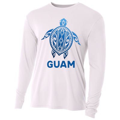 Guam Tribal Tattoo Blue Sea Turtle Souvenirs Cooling Performance Long Sleeve Crew