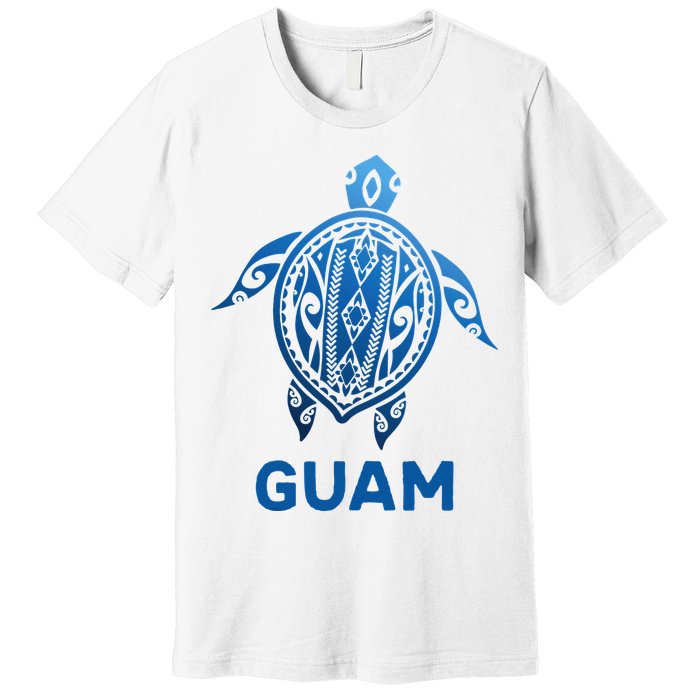 Guam Tribal Tattoo Blue Sea Turtle Souvenirs Premium T-Shirt